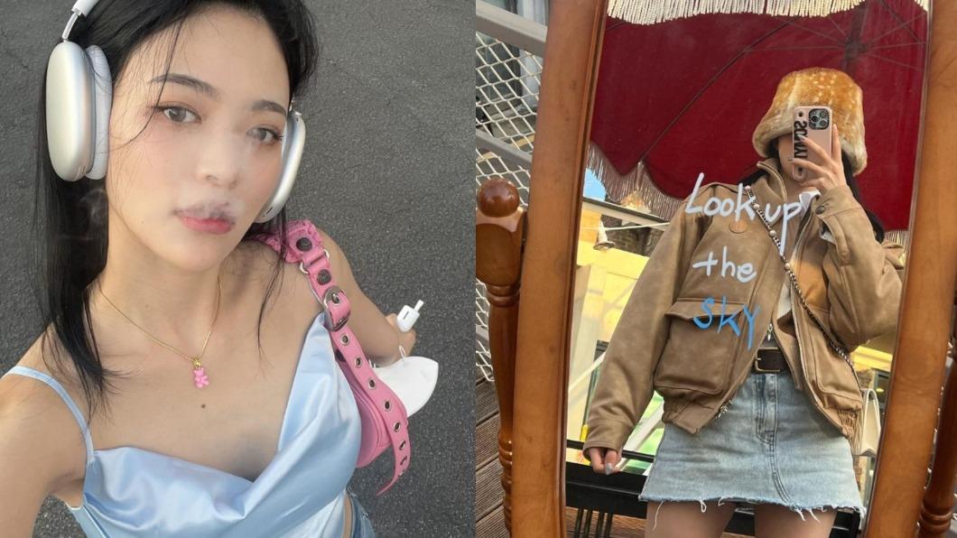 順伊曾因為一張吞雲吐霧照引發爭議。(圖/翻攝自@somsom_o0o IG)