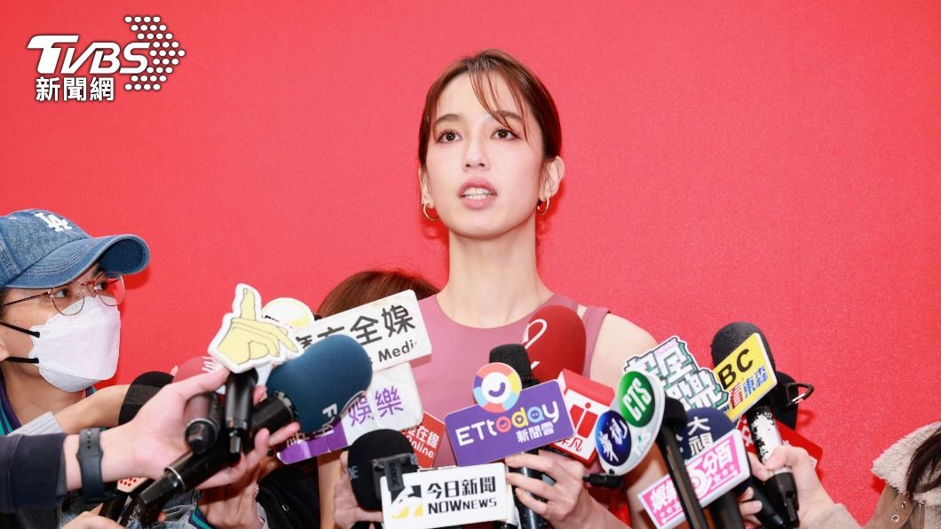陳庭妮忍不住哽咽。(圖/趙世平攝)