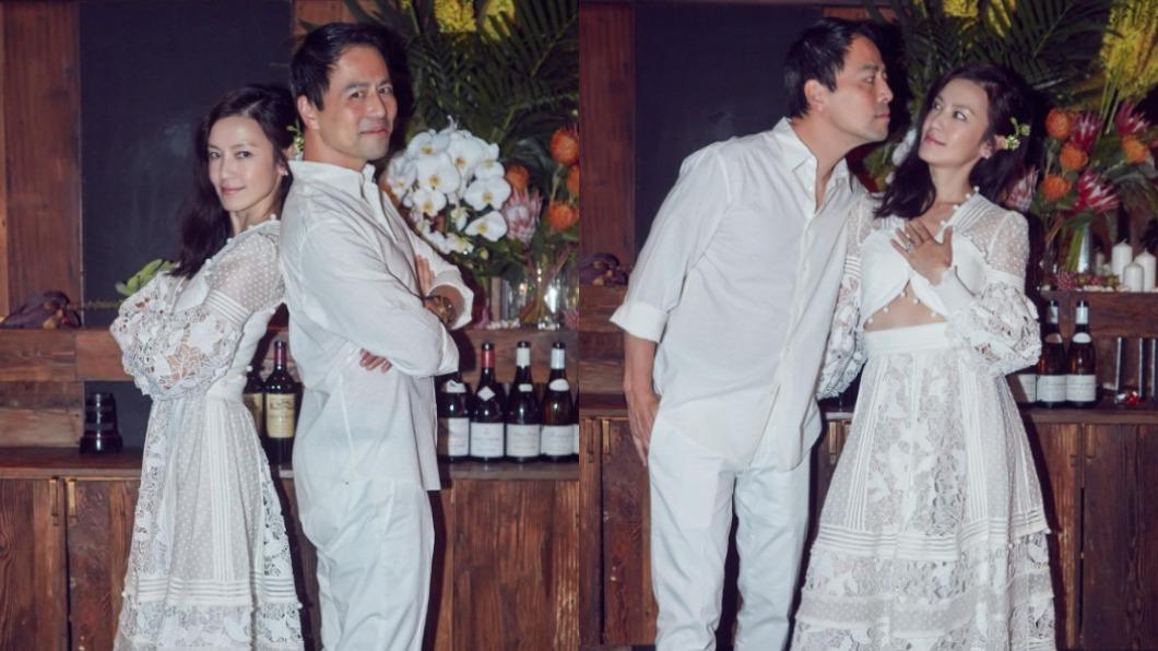 林熙蕾結婚10周年時曝光蕾絲婚紗照。（圖／翻攝自林熙蕾IG）