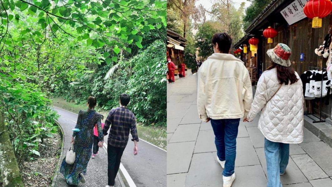 小倆口一起曬出牽手背影照，甜蜜之情溢於言表。（圖／陳喬恩、曾偉昌IG）