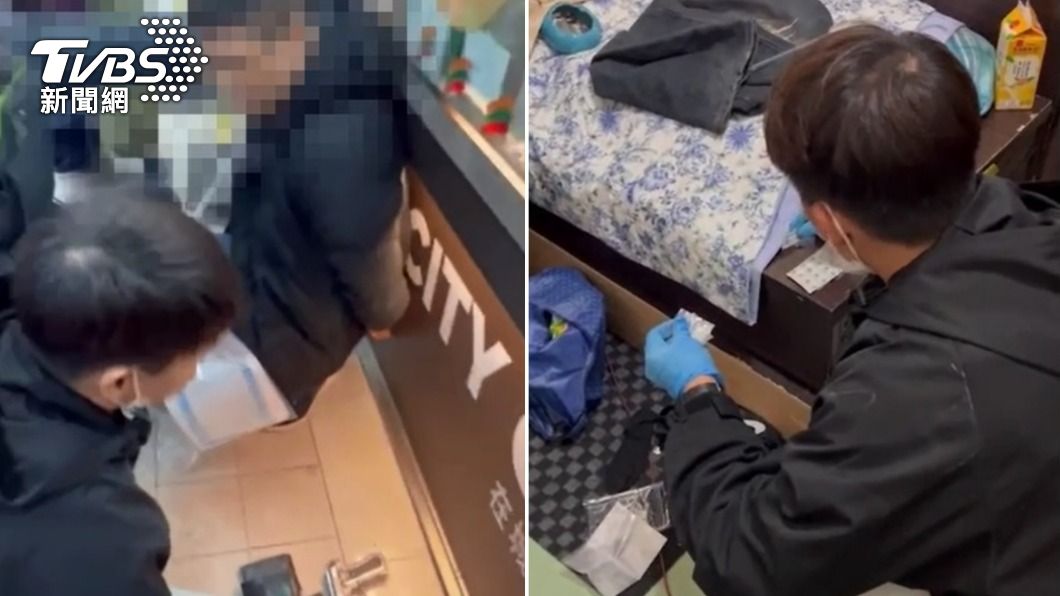 警方逮捕高姓犯嫌，並查扣毒品。（圖／TVBS）