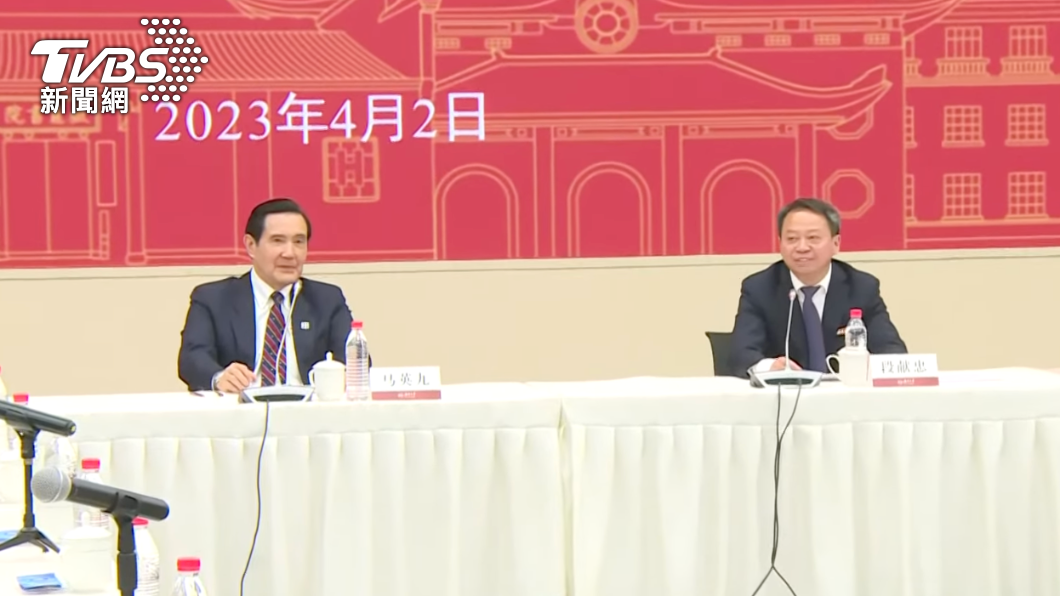 前總統馬英九前往湖南大學與學生座談。(圖/TVBS)