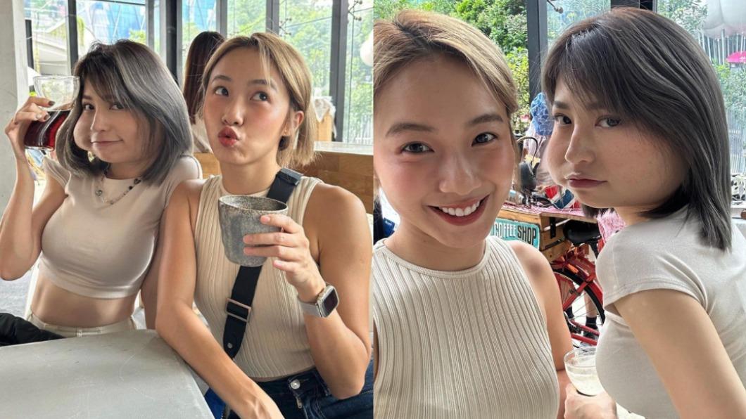 Michie(右)將Miko(左)修成大餅臉。(圖/翻攝自Michie Lam IG)