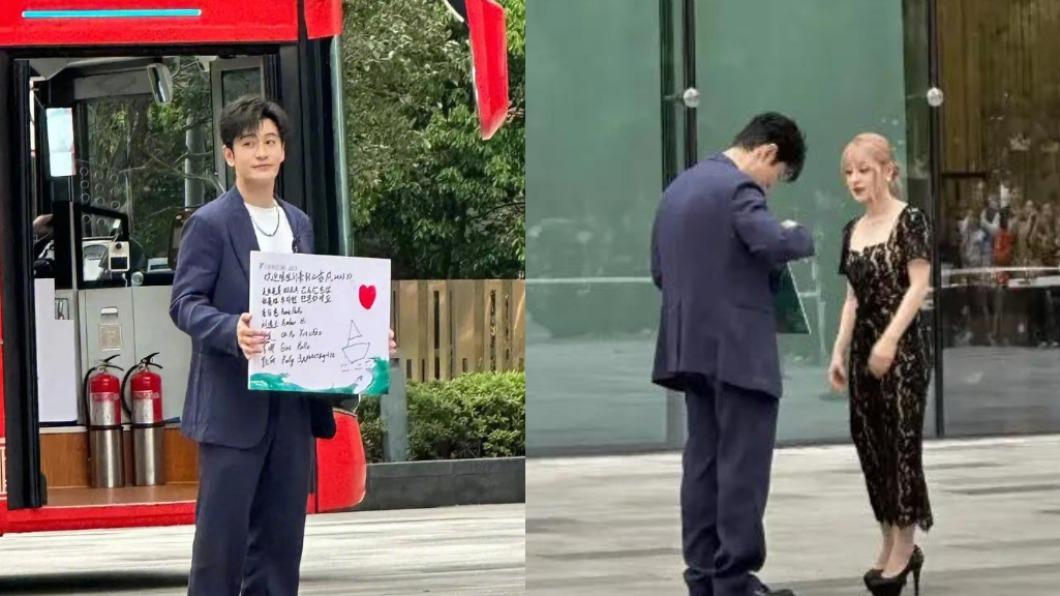 黃曉明的穿搭被大陸網友吐槽。(圖/翻攝自娱乐圈外汉、时迁日记微博)