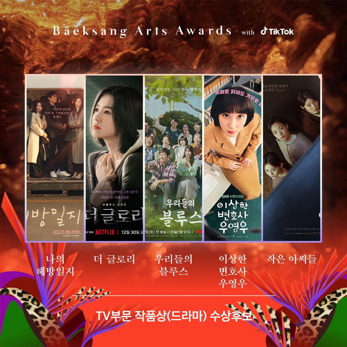 百想藝術大賞戲劇類作品獎入圍作品。(圖/翻攝自百想藝術大獎IG)