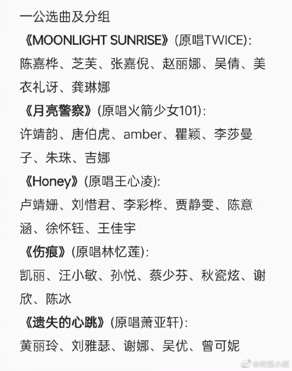 台灣3女星選擇王心凌的歌曲。(圖/翻攝自传媒小娱微博)