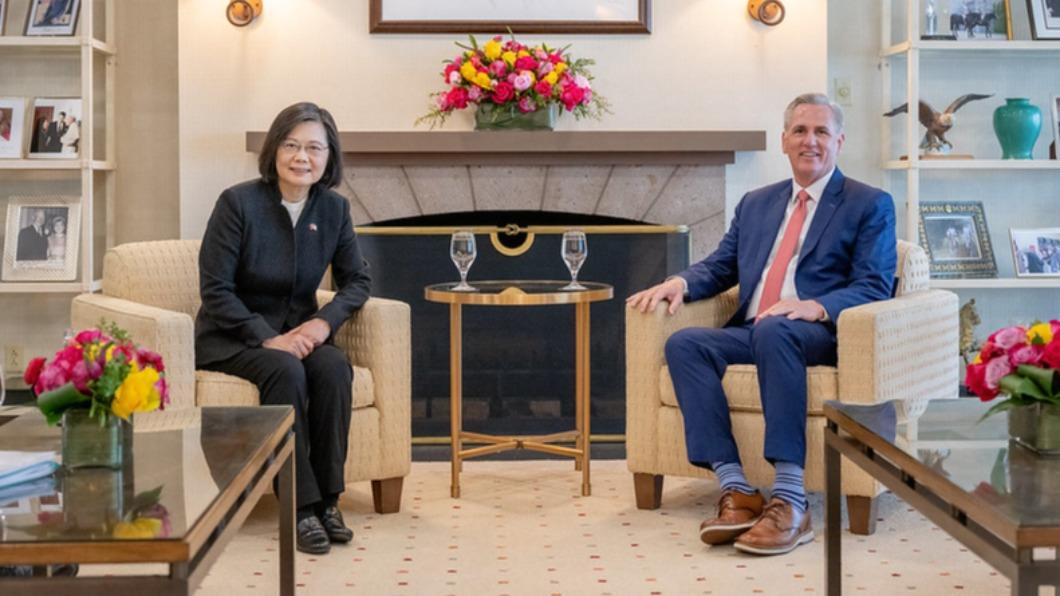 蔡英文與美眾院議長麥卡錫見面。（圖／總統府）