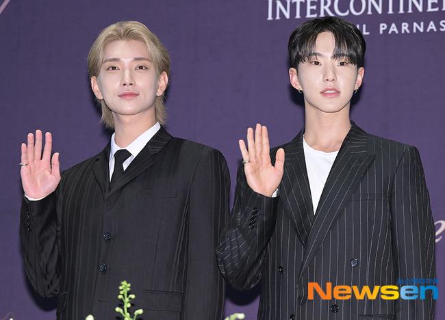SEVETEEN的Joshua、Hoshi與其他多位偶像來參加李昇基婚禮。（圖／翻攝自NEWSEN）