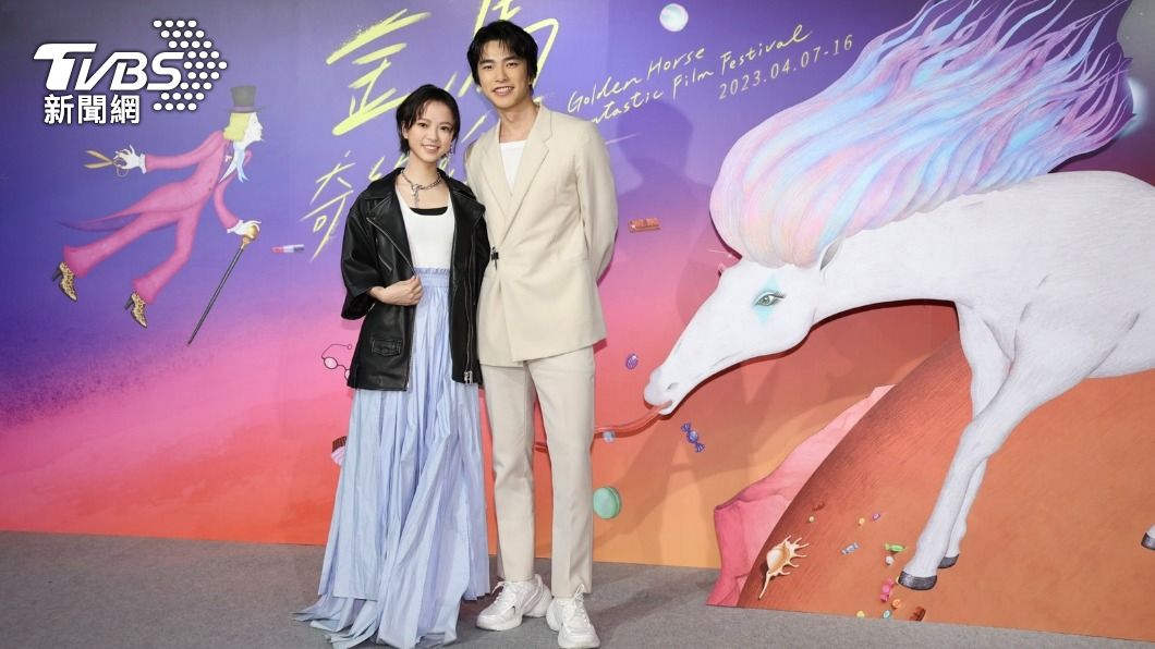曾敬驊、項婕如在片中飾演一對情侶。(圖/黃城碩攝)