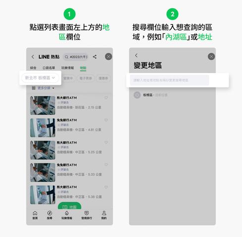 LINE熱點整理「全民普發現金ATM查找地圖」。(圖/翻攝自LINE台灣官方部落格)