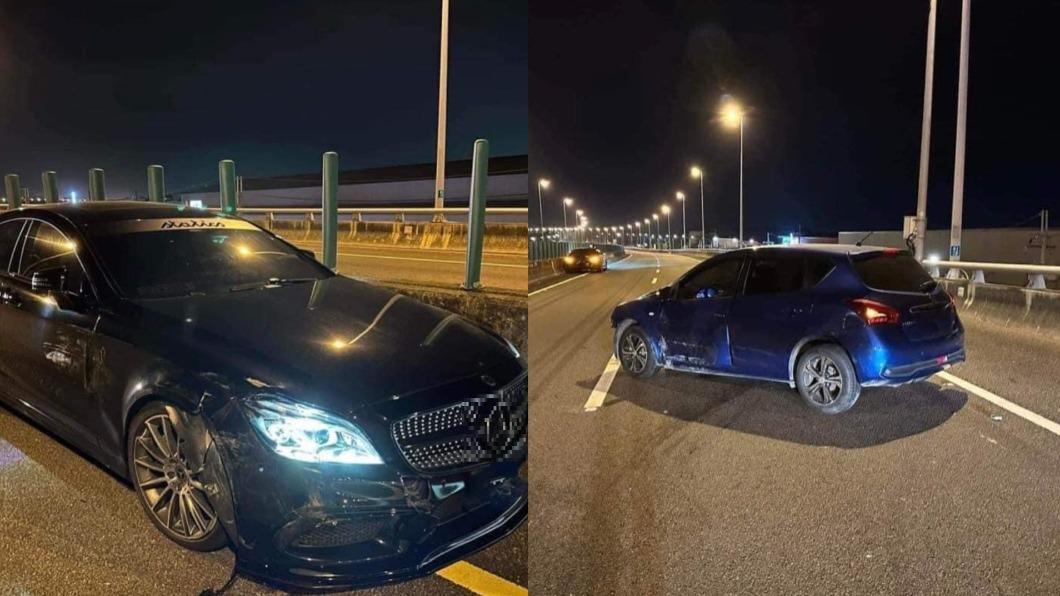牛隻誤闖國道遭2車連撞慘死、1乘客受傷。(圖/翻攝自台南道路救援(張家班)臉書)
