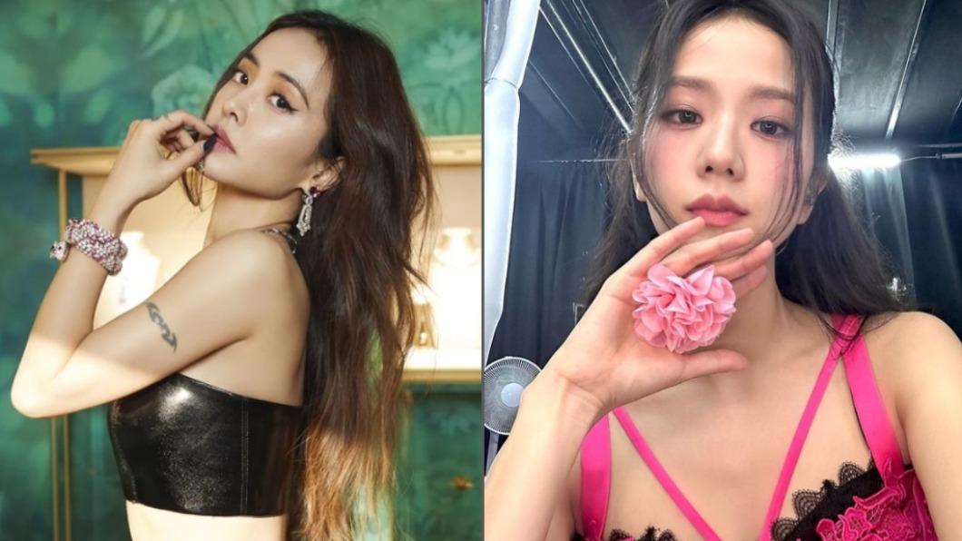 網友將JISOO新歌的舞蹈影片和〈舞孃〉的音樂做結合。(圖/翻攝自@jolin_cai、sooyaaa__ IG)