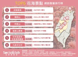 網友熱議6大花海景點。(圖/社群實驗室)