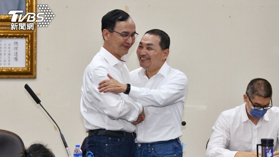 國民黨主席朱立倫、新北市長侯友宜。(圖/胡瑞麒攝)