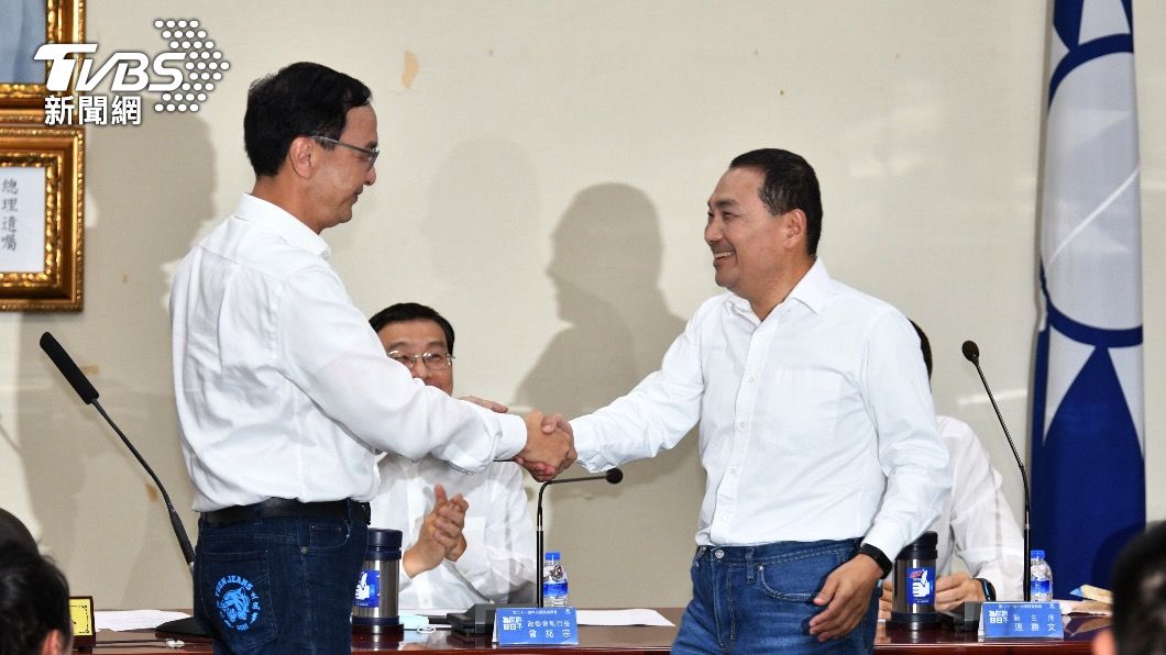 國民黨主席朱立倫、新北市長侯友宜。（圖／胡瑞麒攝）