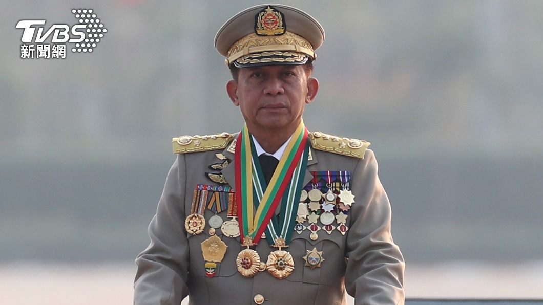 緬甸軍政府2021年奪權後,已有逾3千名平民慘遭殺害,圖為軍政府最高領導人敏昂來(Min Aung Hlaing)。(圖/達志影像美聯社)