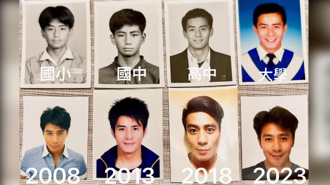 郭彥均分享國小至今的證件照。(圖/翻攝自郭彥均臉書)