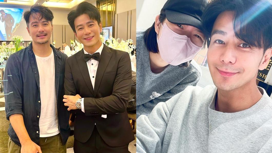 郭彥均與雙胞胎弟弟郭彥甫(左)合影、和圈外妻子已結婚10年。(圖/翻攝自郭彥均臉書)