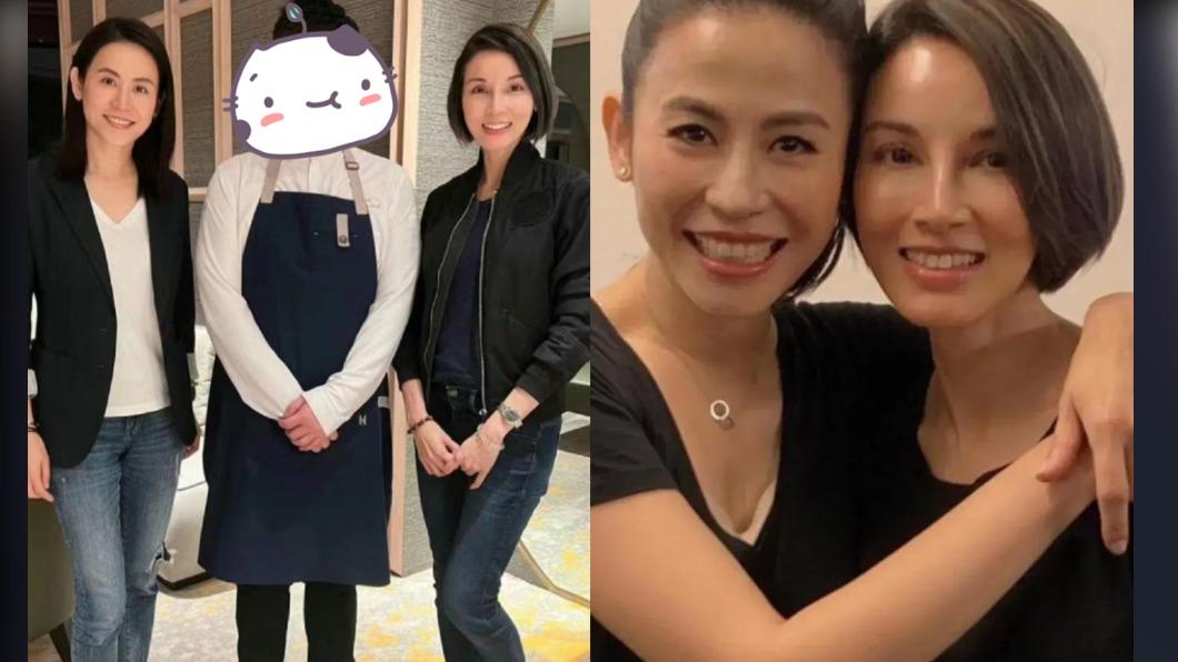 鄭雪兒(圖右)與一起合作過的宣萱(圖左)聚餐。(圖/翻攝自微博)