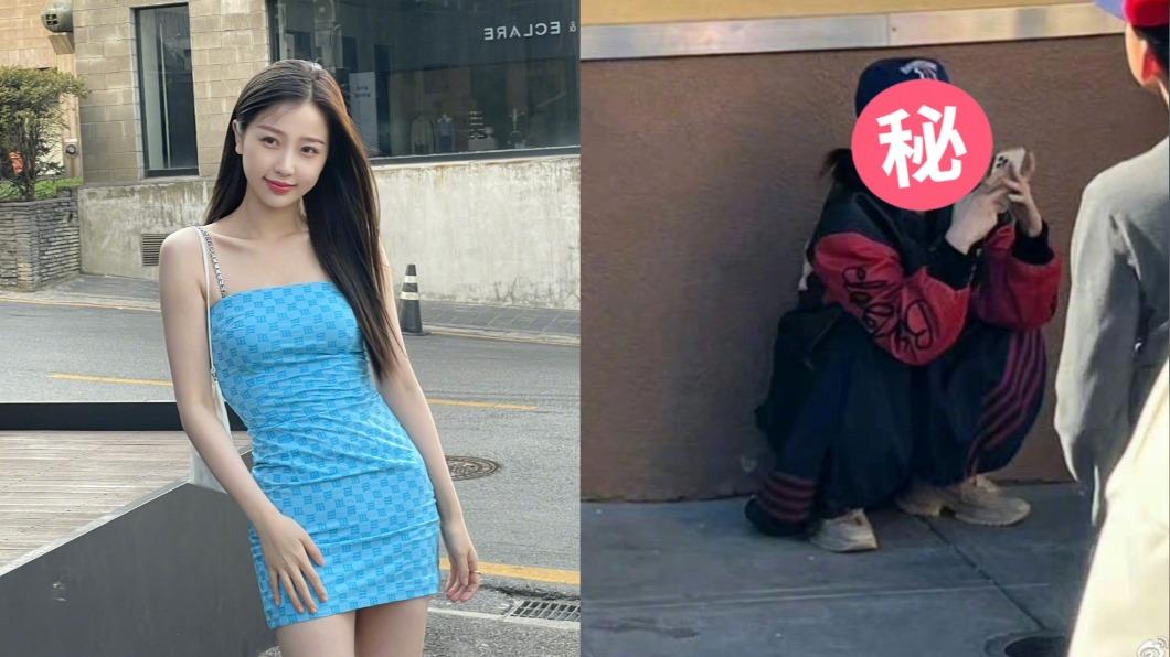 人氣女神現蹤街頭!「蹲垃圾桶邊」滑手機 真實模樣全被拍