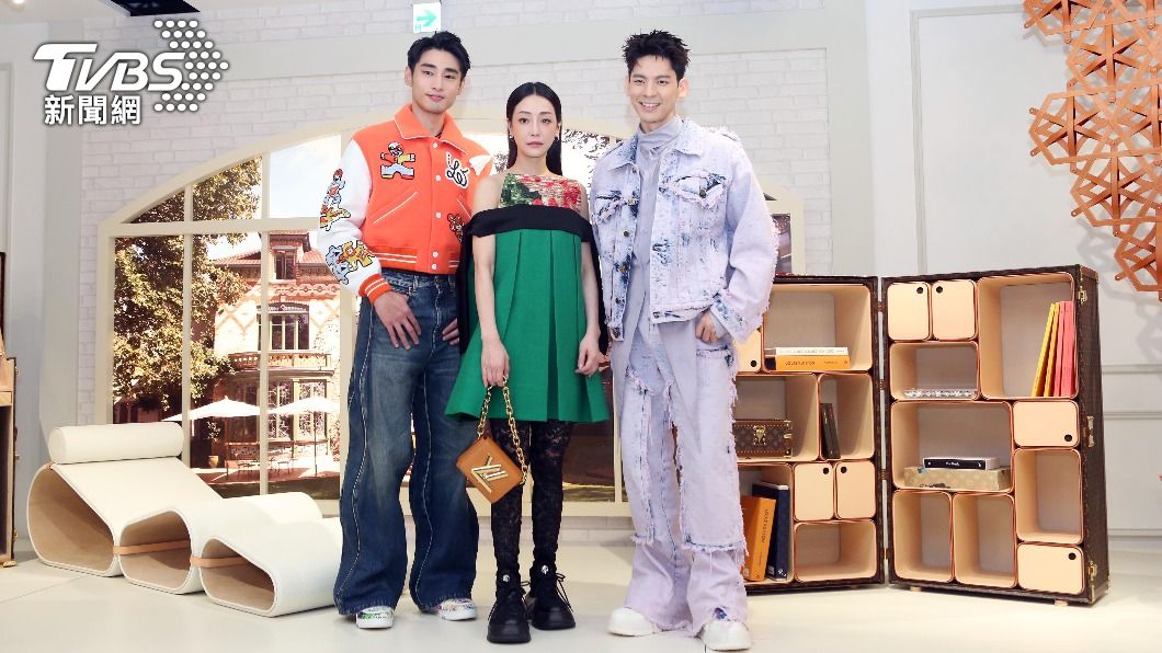 林柏宏(右起)、謝欣穎、章廣辰受邀擔任路易威登典藏工藝展揭幕嘉賓。(圖/張哲鳴攝)