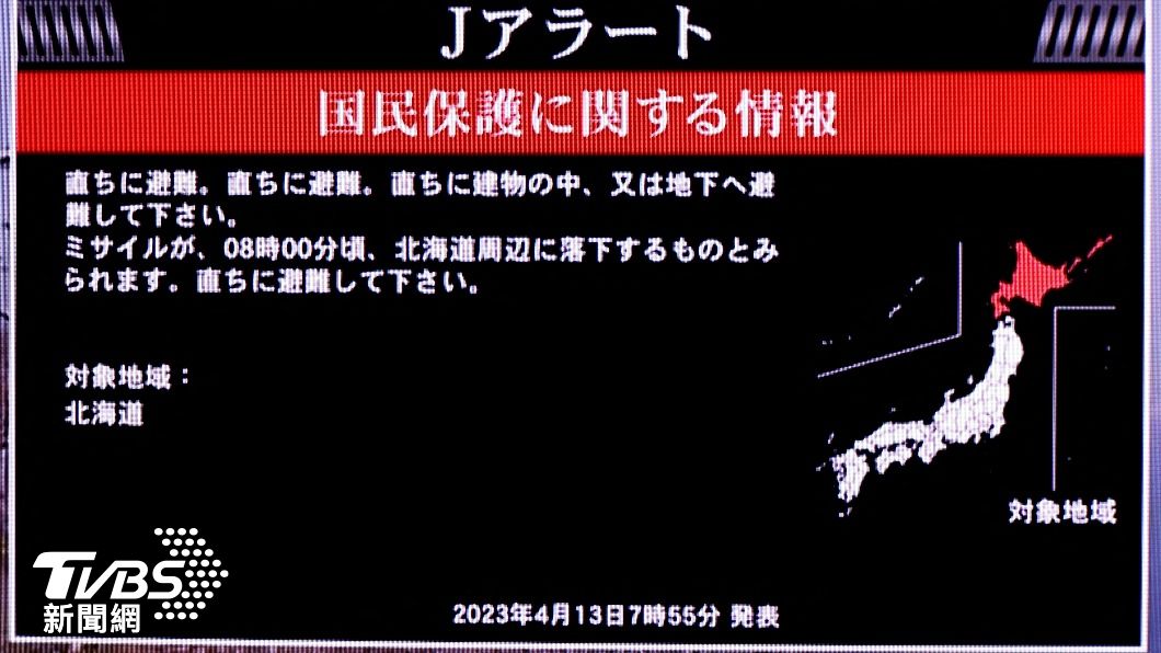 北韓試射飛彈後,日本緊急發布「全國瞬時警報系統」。(圖/達志影像路透社)