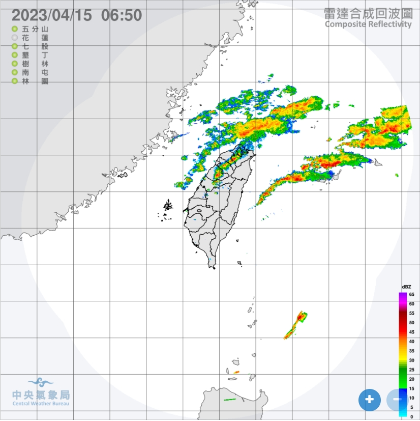 中部以北及東半部有短暫雨或雷雨。(圖/中央氣象局)