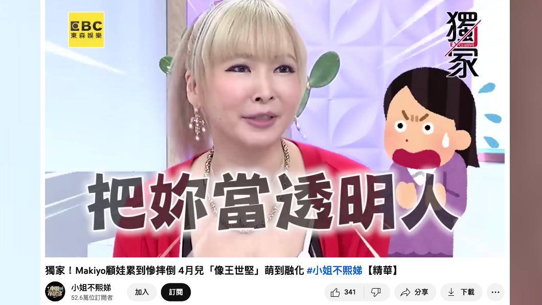 Makiyo曾自爆產後被當透明人。(圖/翻攝自《小姐不熙娣》YouTube頻道)