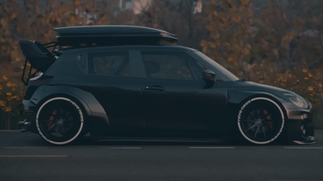 由於車身採用低趴的設定，看起來格外有戰鬥氣息。（圖／翻攝自Zephyr Designz YouTube）