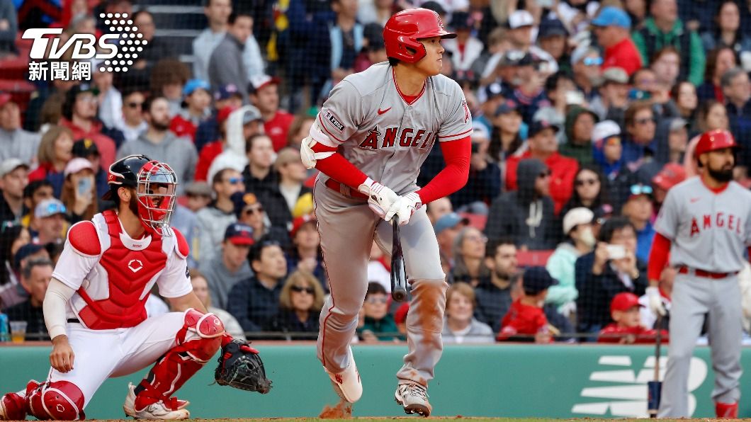 張育成與大谷翔平同場較勁。(圖/達志影像美聯社)