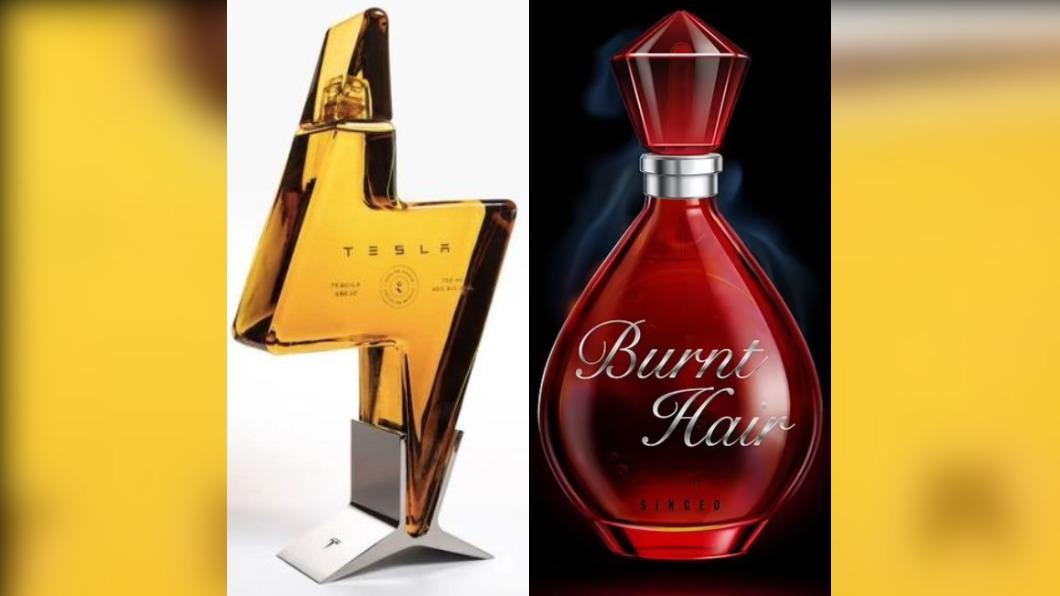 馬斯克曾推出「TeslaTequila」龍舌蘭酒瓶、「Tesla Sipping Glasses」龍舌蘭酒杯等奇特商品。(圖/翻攝自 推特)
