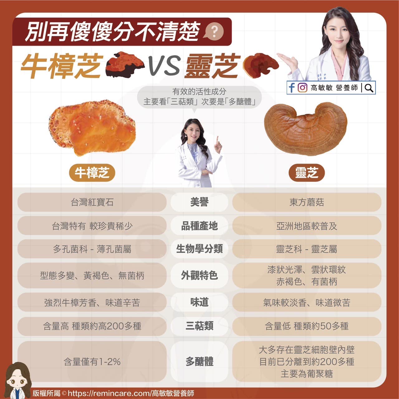 牛樟芝與靈芝大不相同。（圖／翻攝自高敏敏營養師）