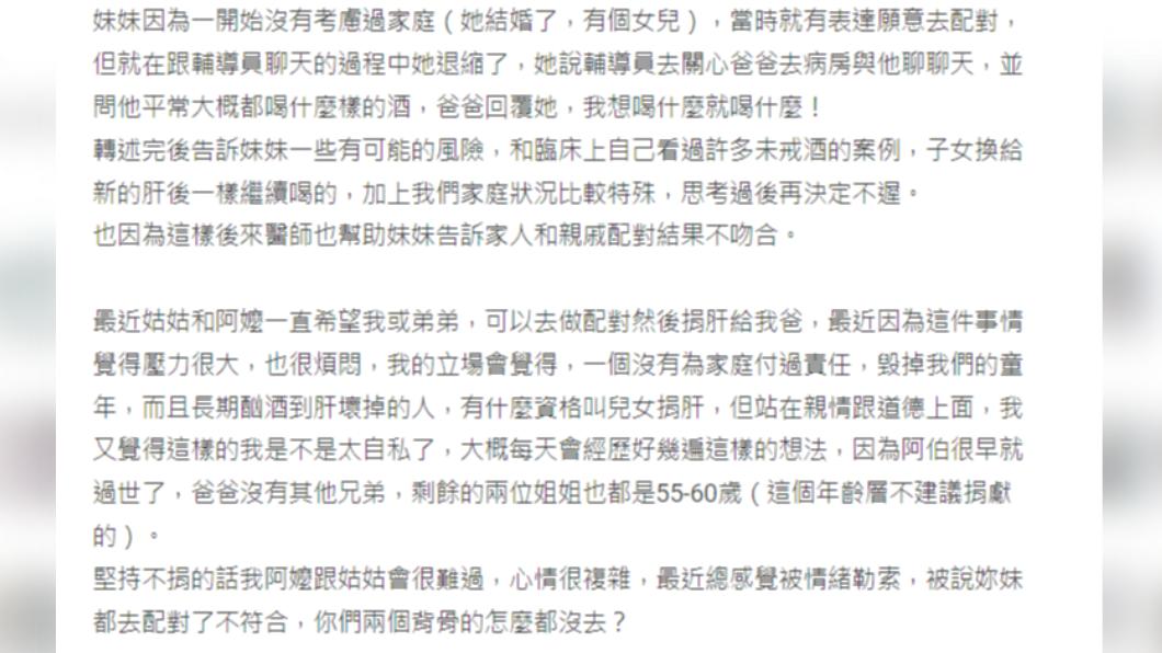 原PO父親長期酗酒,酒品極差常對家人動粗。(圖/翻攝自Dcard)