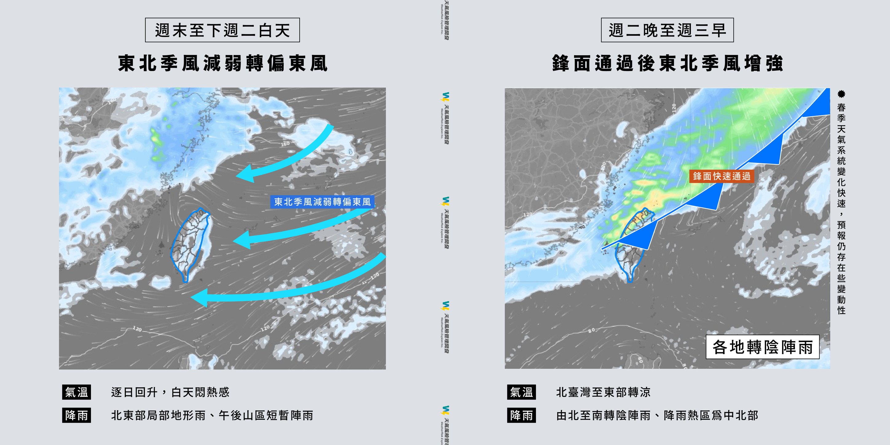 下週天氣變化圖。(圖/翻攝自天氣風險 WeatherRisk臉書)
