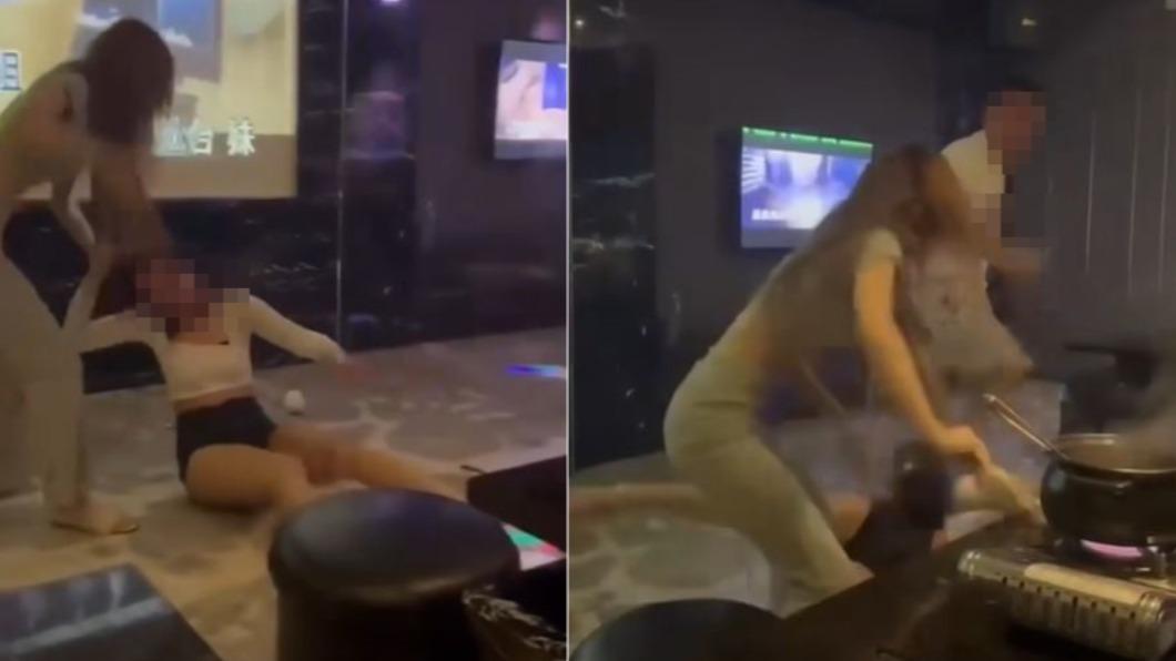 男女合力圍毆。(圖/翻攝自爆料公社)