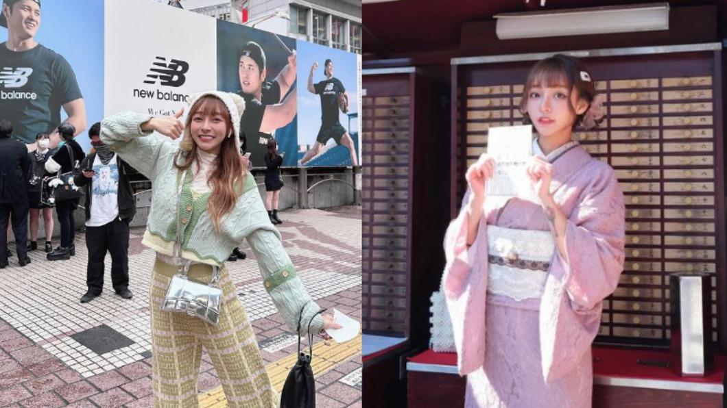 林襄訪日時,與大谷廣告看板同框。(圖/翻攝自林襄IG)