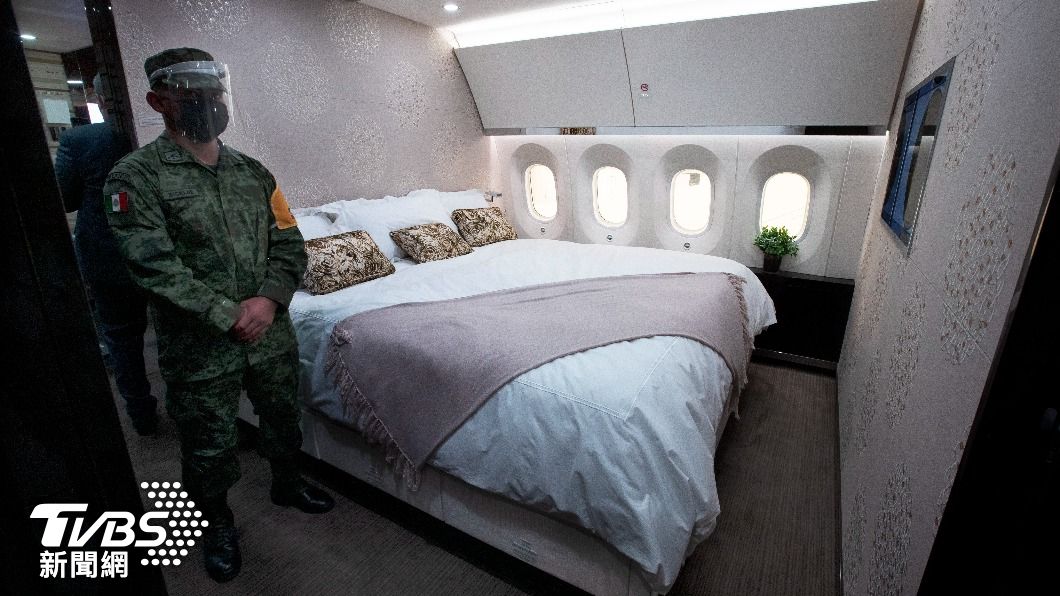 墨西哥總統專機舒適空間對外展示。(圖/達志影像美聯社)