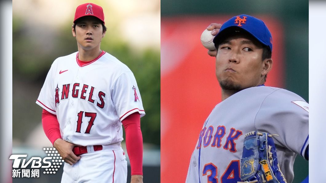 效力天使的「二刀流」大谷翔平(左),與紐約大都會的千賀滉大,本賽季都繳出亮眼表現。(圖/達志影像美聯社)