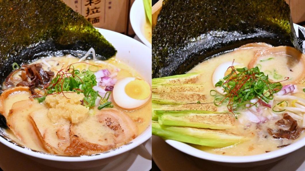 豚骨叉燒大蒜拉麵(圖左)、埔里茭白筍拉麵(圖右)。(圖/糖糖‘s享食生活提供)