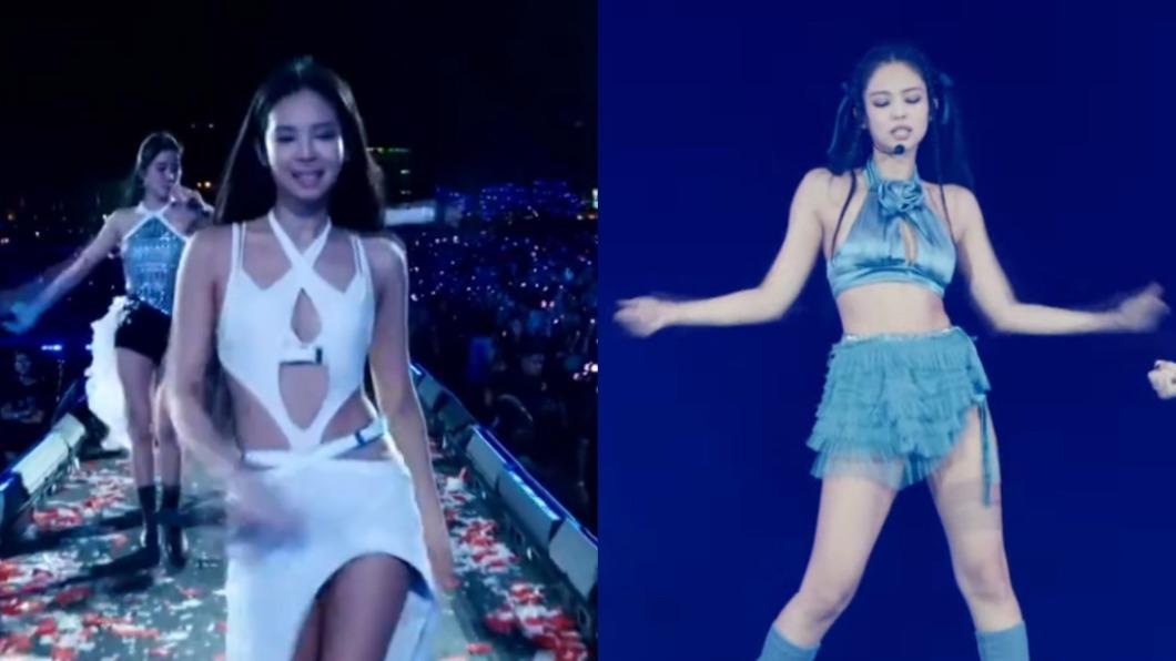 JENNIE在科切拉的表演服裝讓人驚豔。（圖／翻攝自@-Bruh、迷妹速报微博）