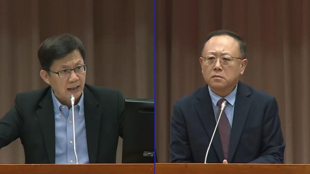 文化部長史哲(右)、民進黨立委張廖萬堅(左)。(圖/翻攝自立法院議事轉播)