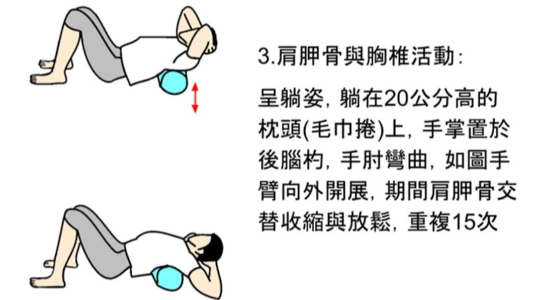 肩胛骨與胸椎活動。(圖/翻攝自台灣復健醫學會官網)