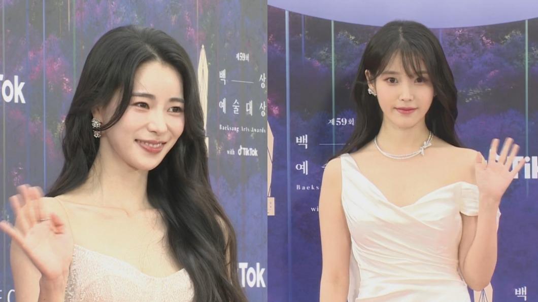 百想紅毯/IU性感登場「肩帶掉一邊」 林知衍不當惡女險摔倒