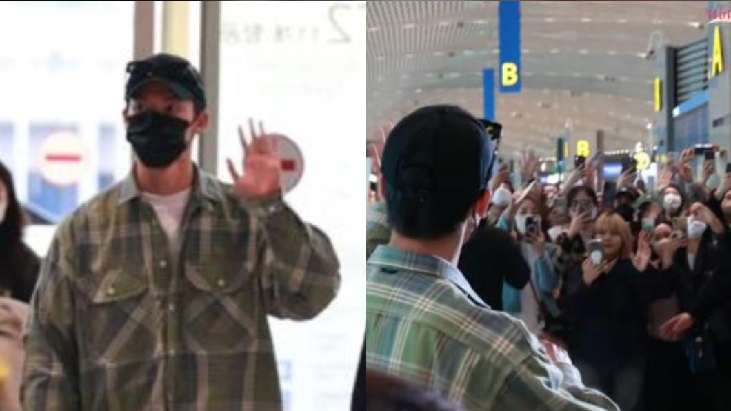 粉絲擠爆機場只為替許光漢送機。(圖/翻攝自WowKorea FAN YouTube)