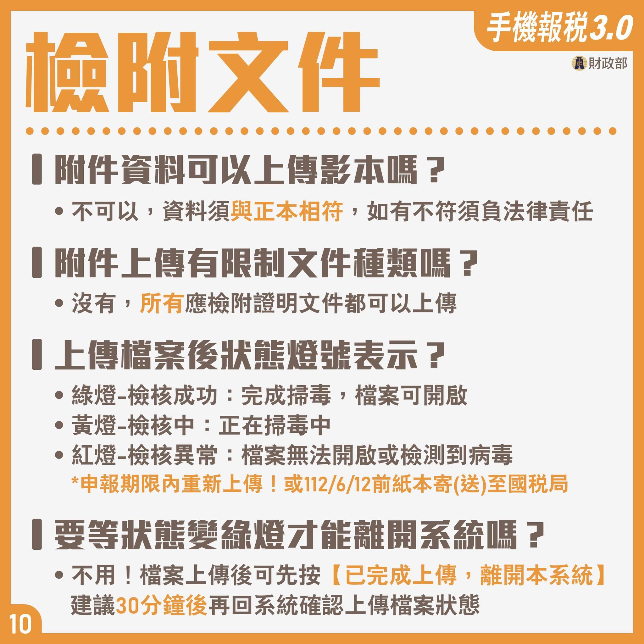 手機報稅常見問題解答-檢附文件。(圖/財政部)
