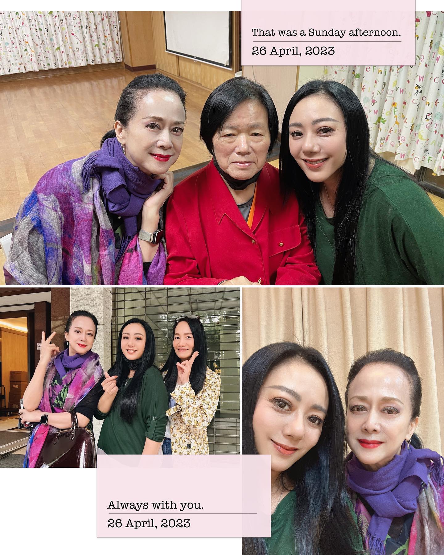 高慧君曬出與媽媽和湯蘭花的合照。（圖／翻攝自高慧君臉書）