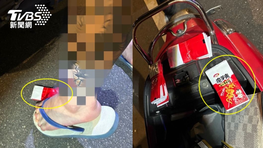 這款魔芋爽吃了真的爽?騎士遇盤查零食掉滿地 警一撿有毒