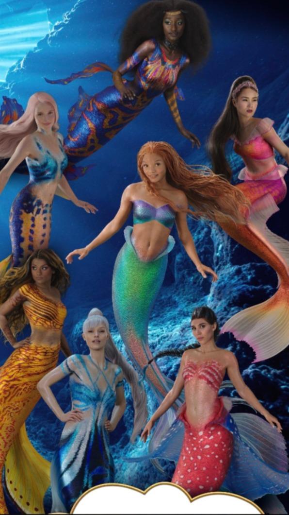 圖中美人魚們膚色由深至淺都有,被網友笑說,爸爸果然是「海王」。(圖/翻攝自推特)