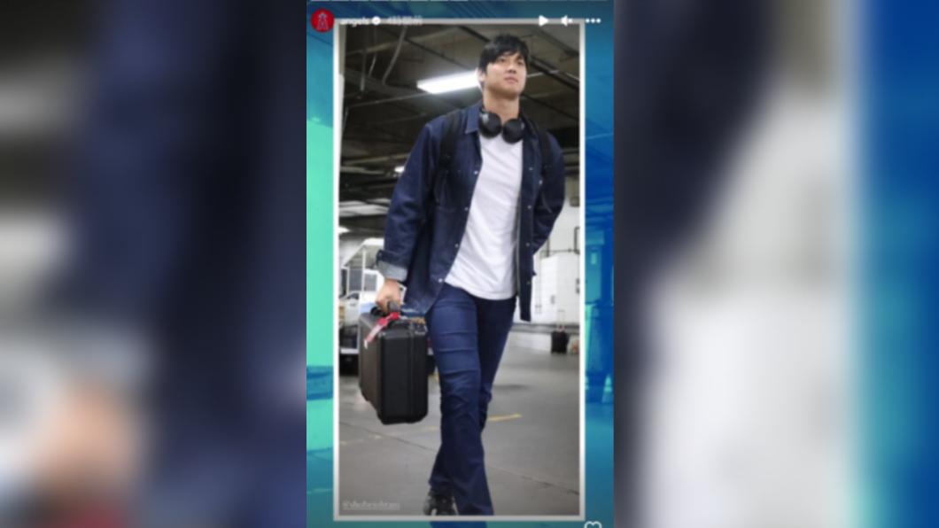 天使隊限時動態也分享了大谷私下穿搭照。(圖/翻攝自天使隊IG)