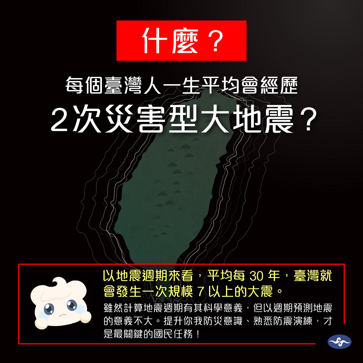 以地震周期來看,平均每30年,台灣就會發生一次規模7以上的大震。(圖/翻攝自報地震 - 中央氣象局臉書)